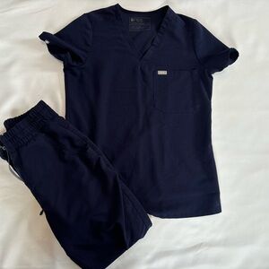 Figs Navy Blue Scrub Set XS